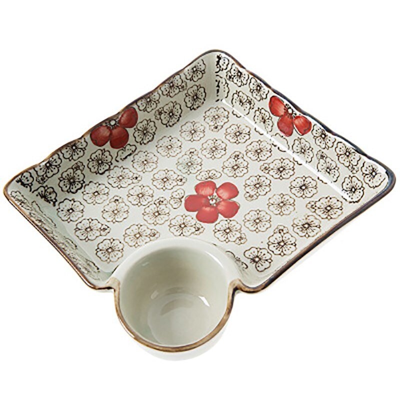 Creative Square Dumpling Plate with Divided Tray - Casatrail.com