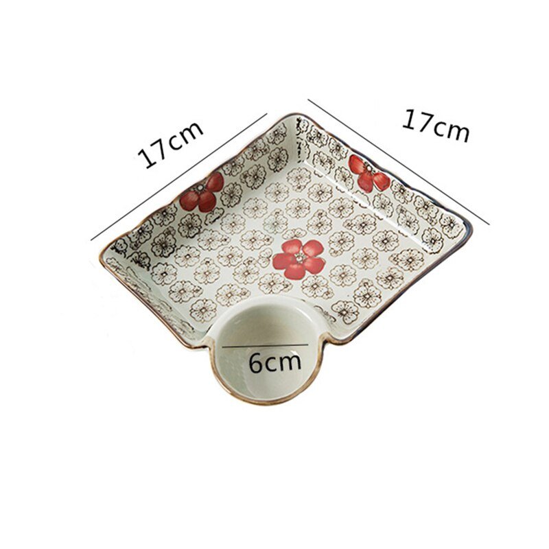 Creative Square Dumpling Plate with Divided Tray - Casatrail.com