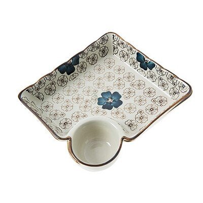 Creative Square Dumpling Plate with Divided Tray - Casatrail.com