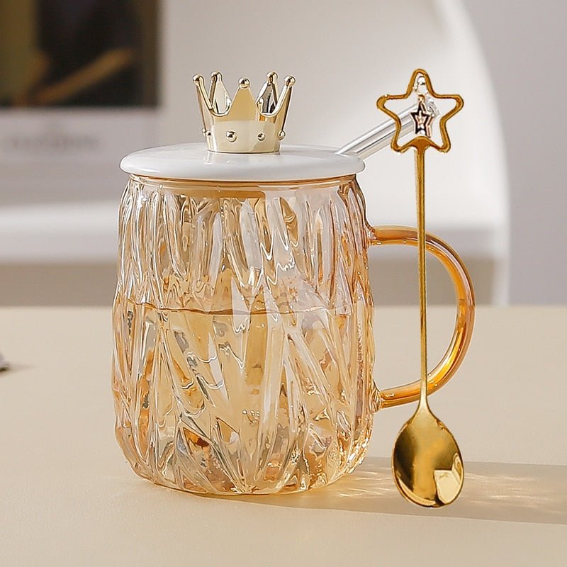 Crown Lid Mug Set - Heatproof Glass for Home Office - Casatrail.com