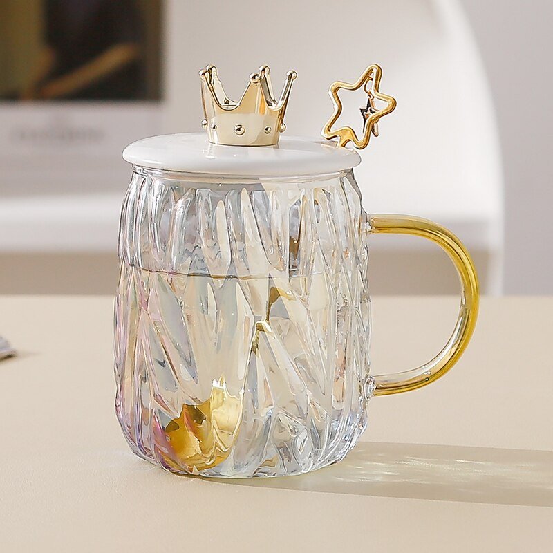 Crown Lid Mug Set - Heatproof Glass for Home Office - Casatrail.com