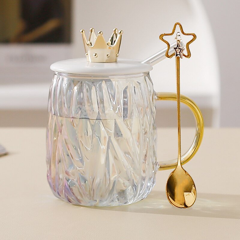 Crown Lid Mug Set - Heatproof Glass for Home Office - Casatrail.com