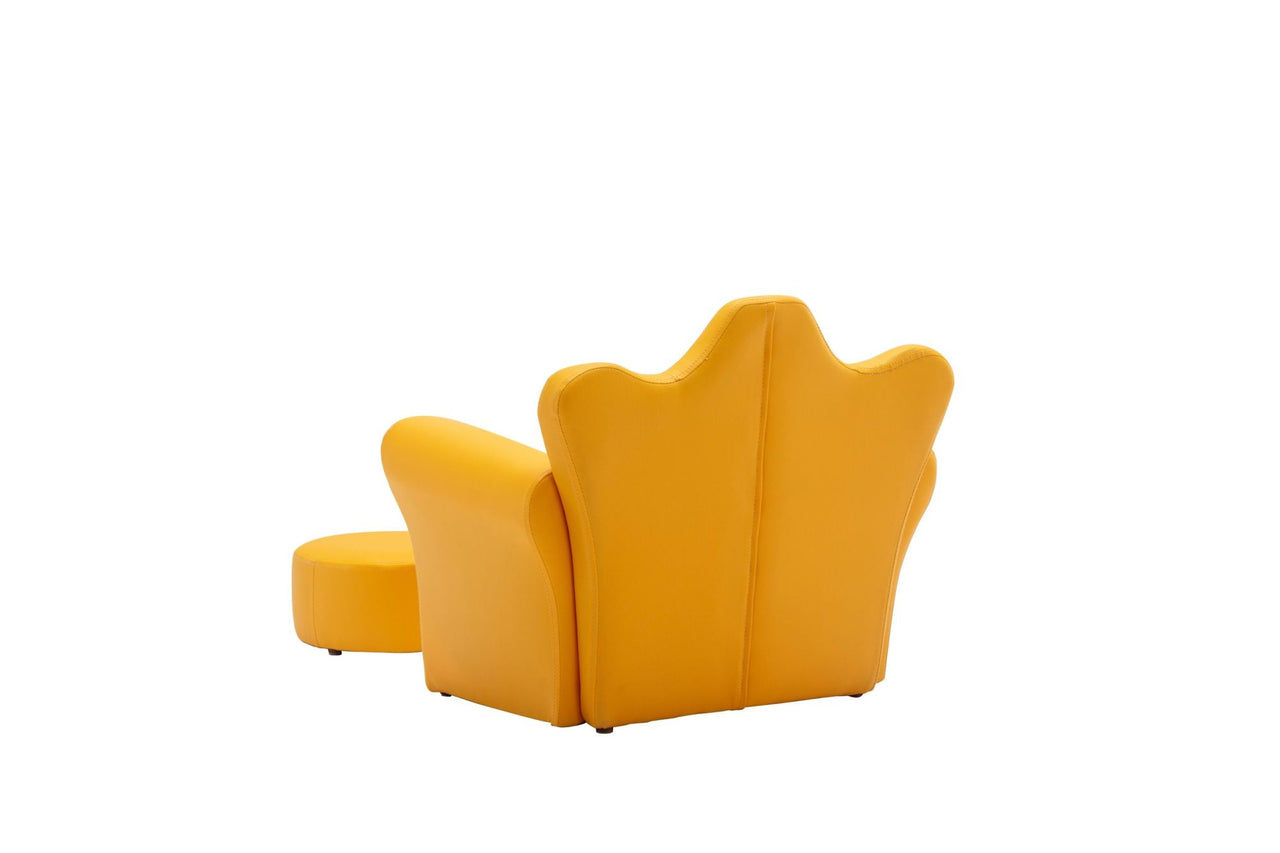 Crown Shaped Kids Plush Chair with Ottoman - Casatrail.com