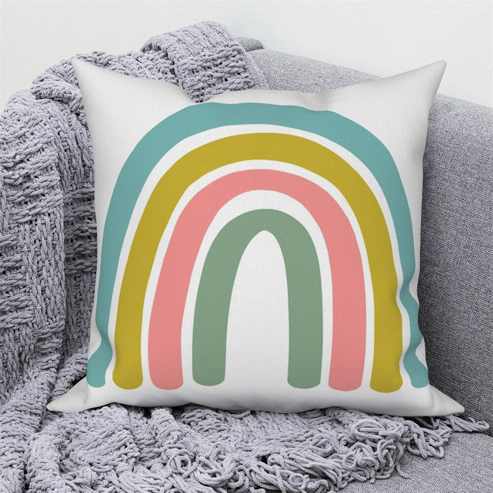 Customizable Rainbow Printing Cartoon Cushion Cover for Sofa - Casatrail.com