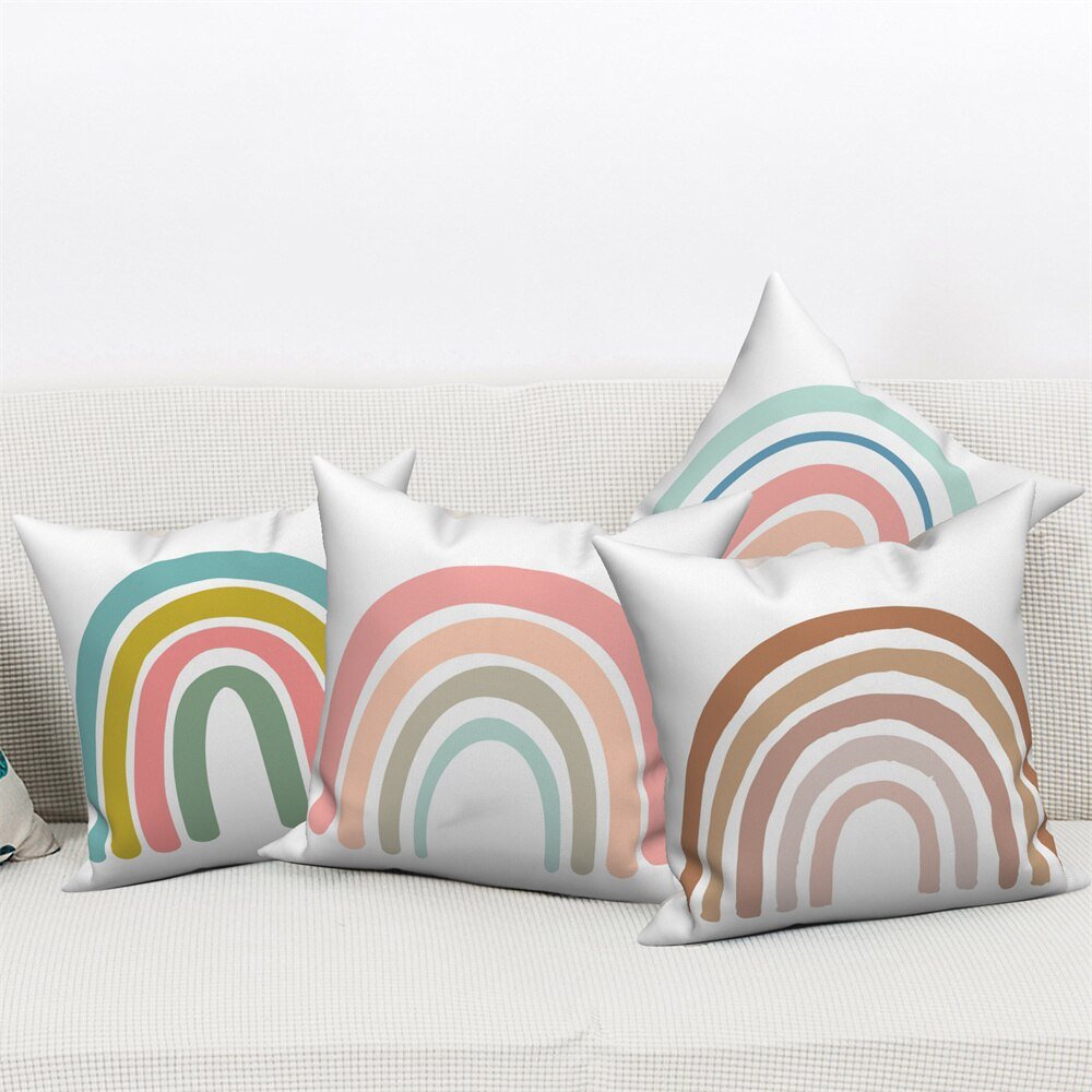 Customizable Rainbow Printing Cartoon Cushion Cover for Sofa - Casatrail.com