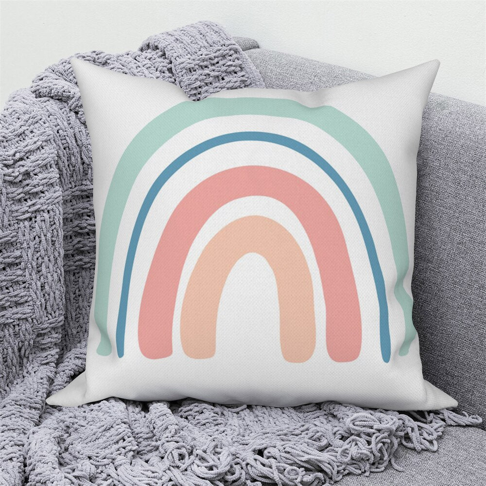Customizable Rainbow Printing Cartoon Cushion Cover for Sofa - Casatrail.com