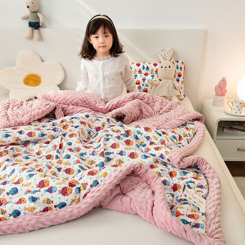 Cute Animal Print Double - Sided Thicken Warm Kids Blanket - Casatrail.com