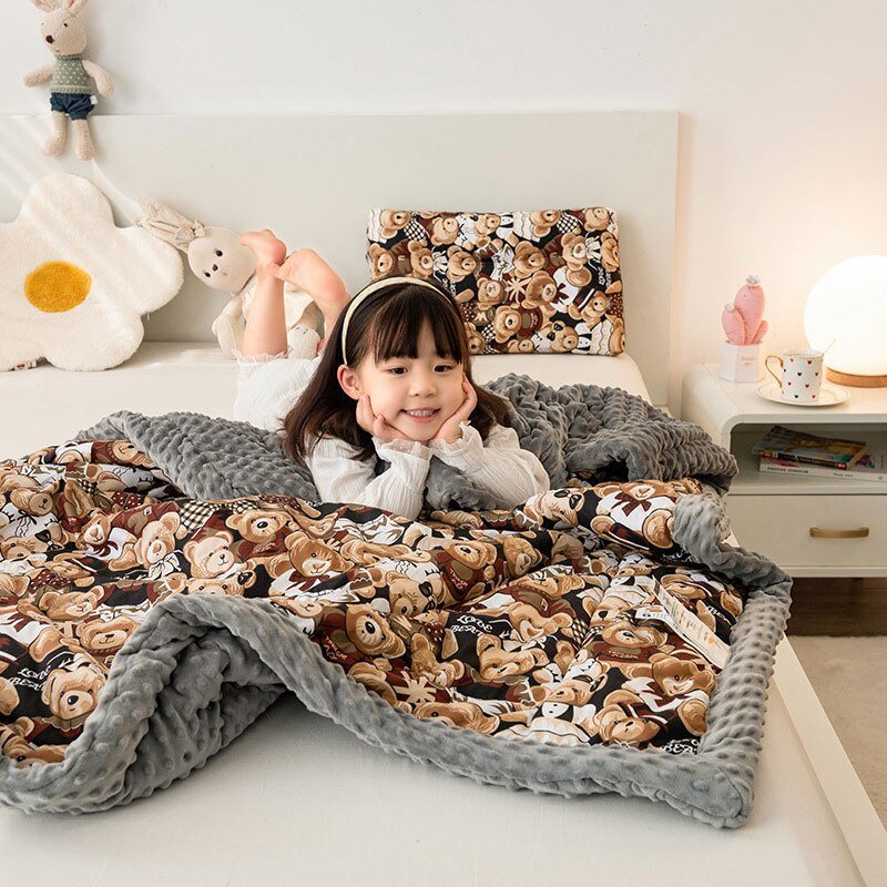 Cute Animal Print Double - Sided Thicken Warm Kids Blanket - Casatrail.com