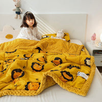 Thumbnail for Cute Animal Print Double - Sided Thicken Warm Kids Blanket - Casatrail.com