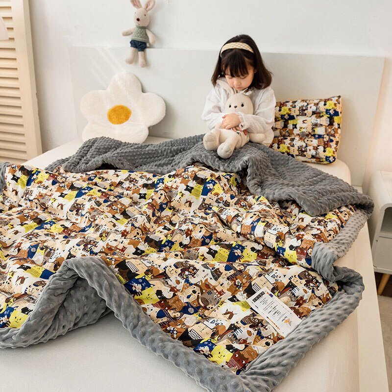 Cute Animal Print Double - Sided Thicken Warm Kids Blanket - Casatrail.com