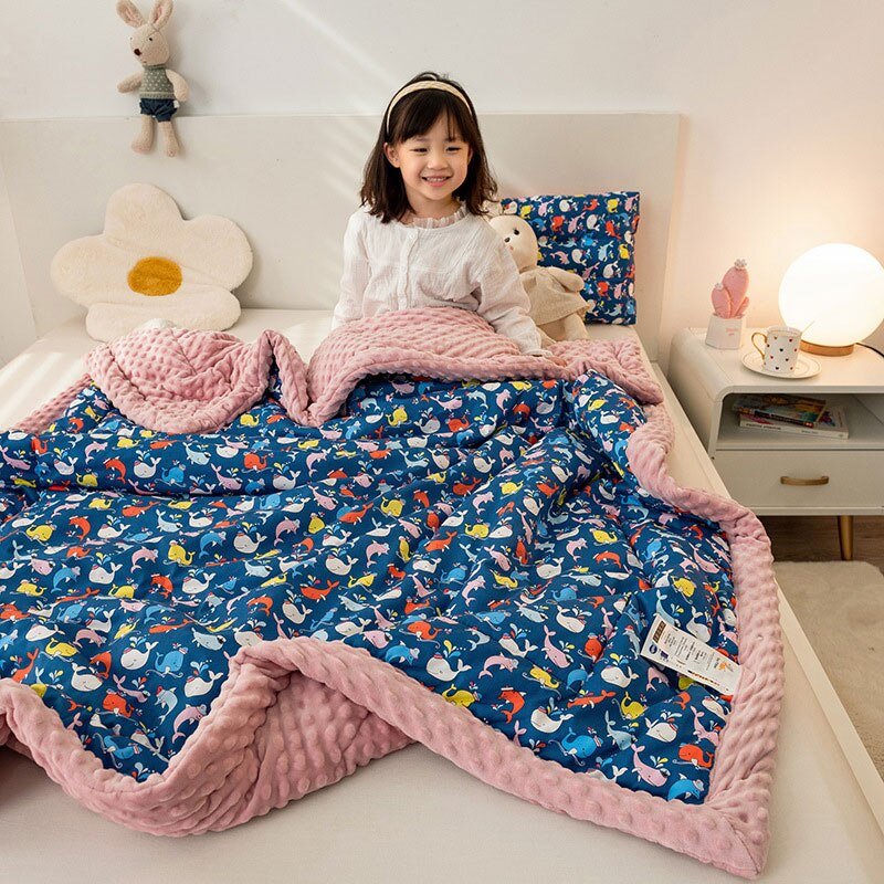 Cute Animal Print Double - Sided Thicken Warm Kids Blanket - Casatrail.com