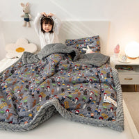 Thumbnail for Cute Animal Print Double - Sided Thicken Warm Kids Blanket - Casatrail.com