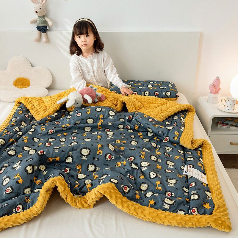 Cute Animal Print Double - Sided Thicken Warm Kids Blanket - Casatrail.com