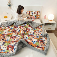 Thumbnail for Cute Animal Print Double - Sided Thicken Warm Kids Blanket - Casatrail.com