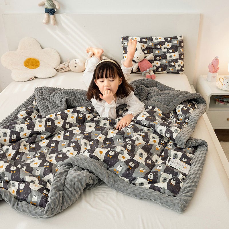 Cute Animal Print Double - Sided Thicken Warm Kids Blanket - Casatrail.com