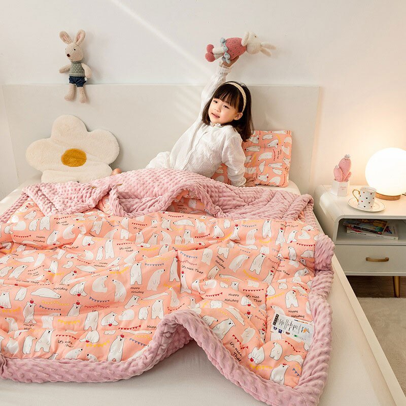 Cute Animal Print Double - Sided Thicken Warm Kids Blanket - Casatrail.com