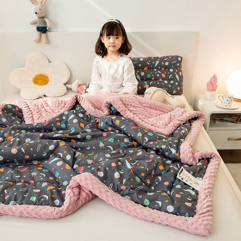 Cute Animal Print Double - Sided Thicken Warm Kids Blanket - Casatrail.com