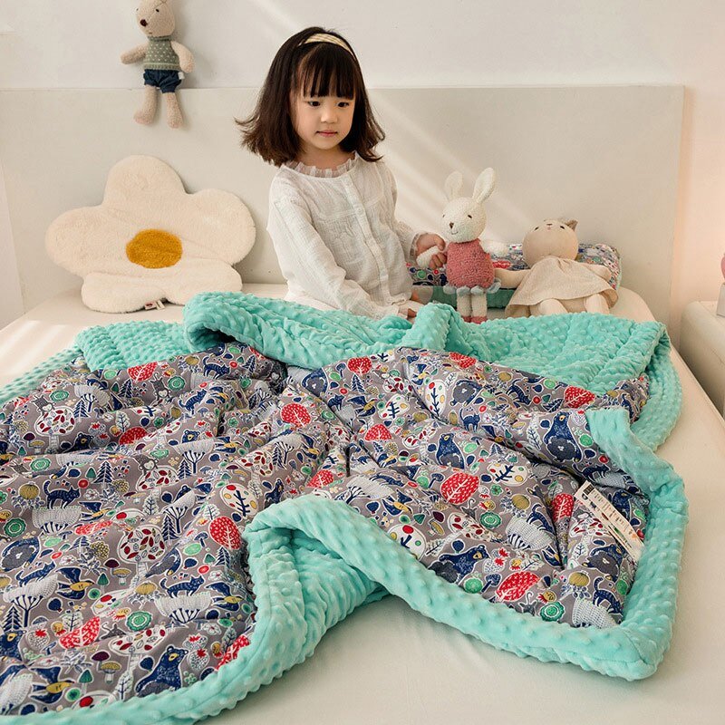 Cute Animal Print Double - Sided Thicken Warm Kids Blanket - Casatrail.com