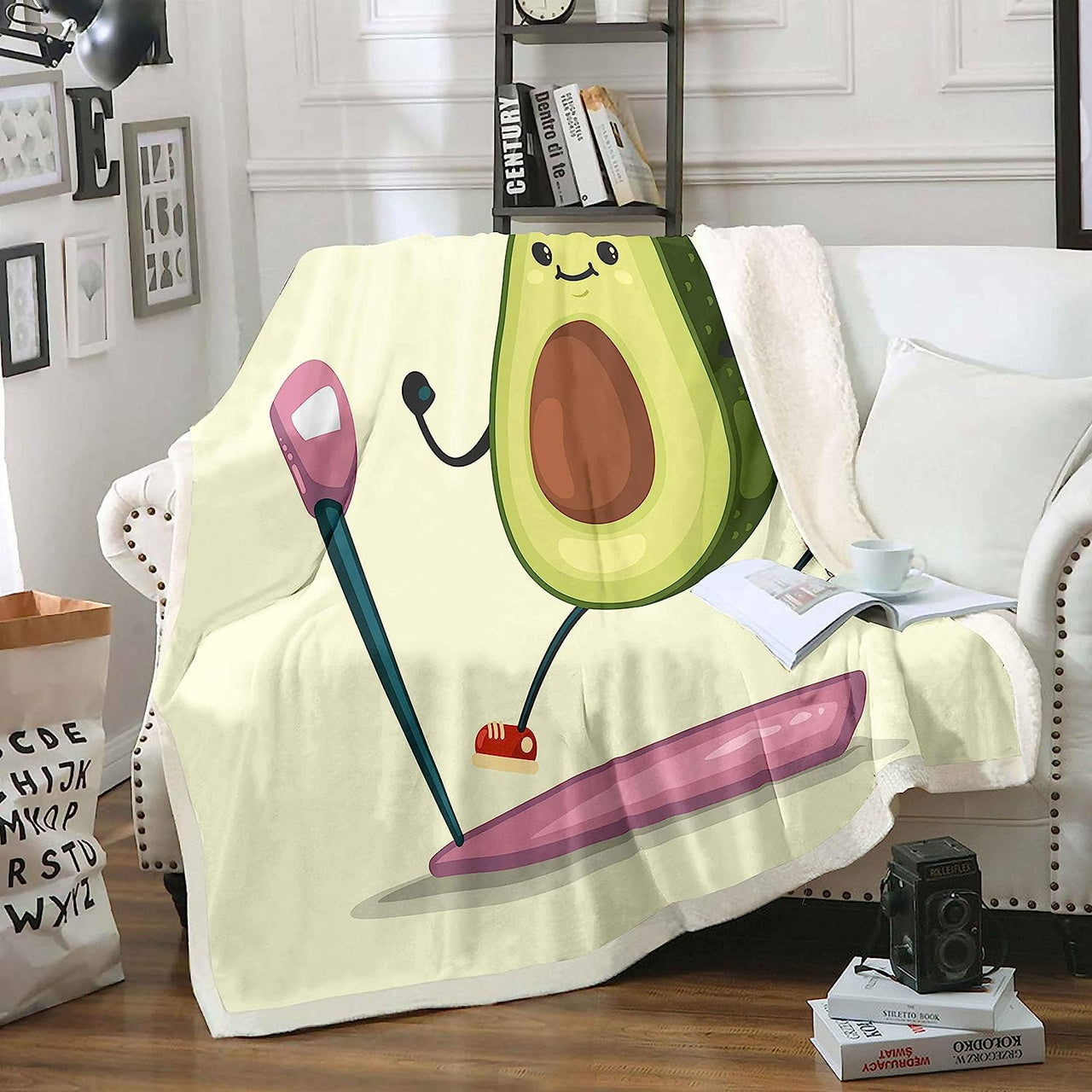 Cute Avocado Sherpa Blanket for Kids - Casatrail.com