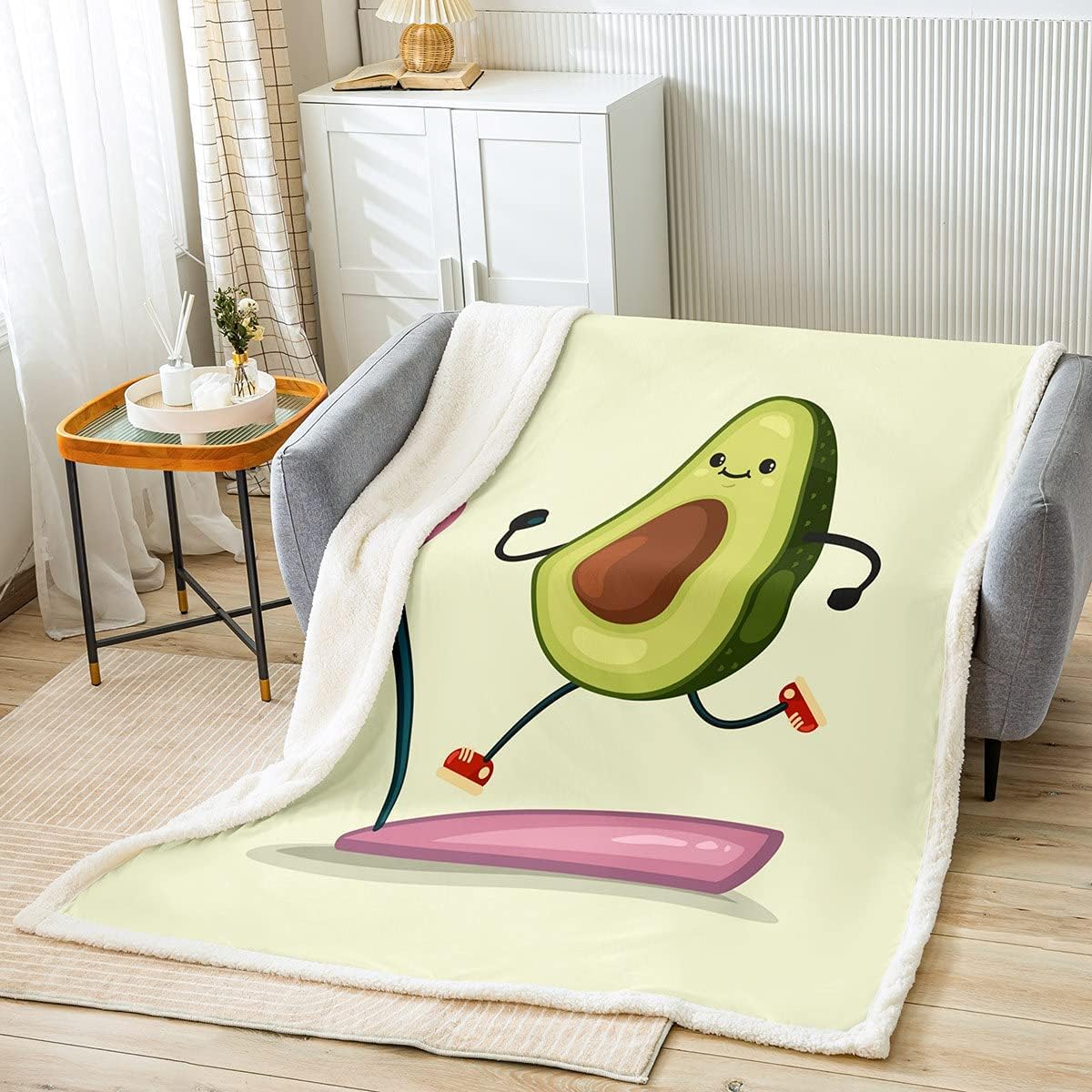 Cute Avocado Sherpa Blanket for Kids - Casatrail.com