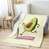 Thumbnail for Cute Avocado Sherpa Blanket for Kids - Casatrail.com