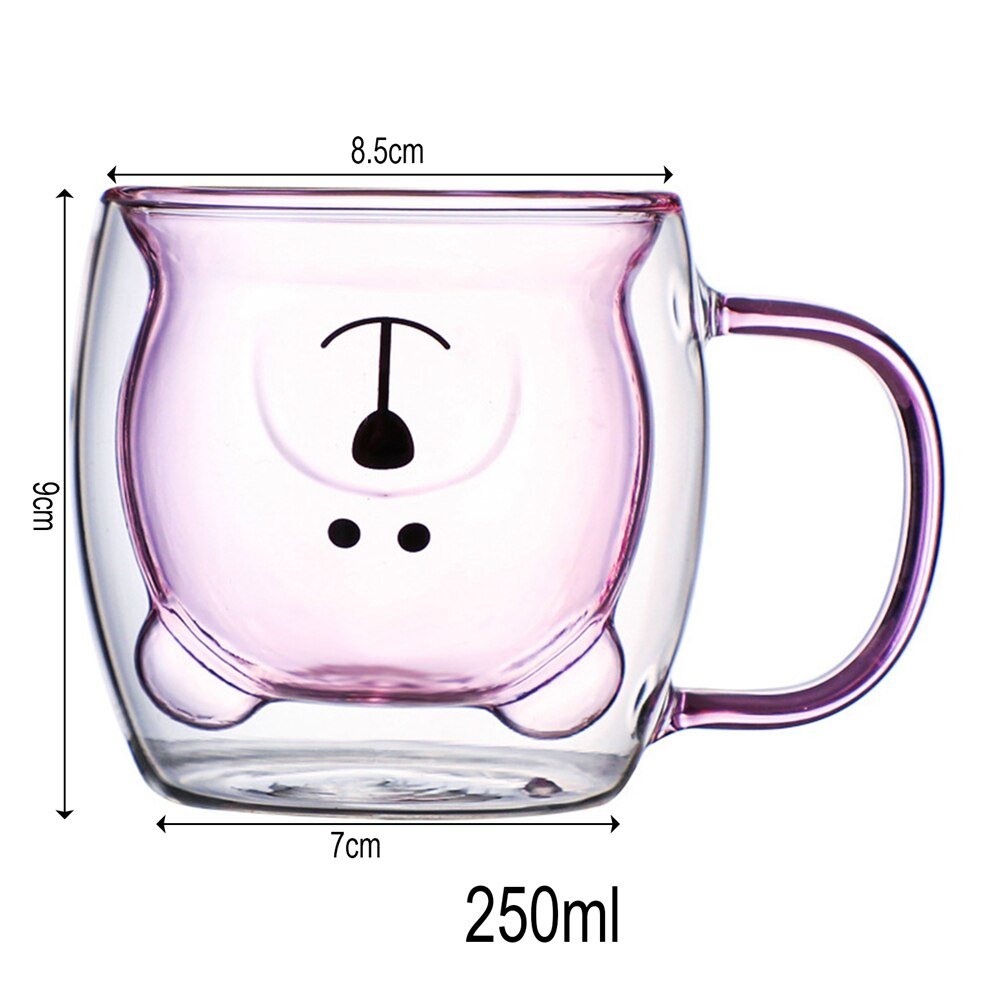 Cute Bear Double Glass Coffee Mug - Casatrail.com