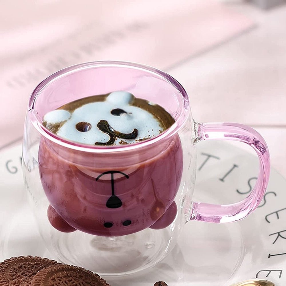 Cute Bear Double Glass Coffee Mug - Casatrail.com