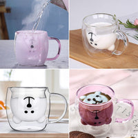 Thumbnail for Cute Bear Double Glass Coffee Mug - Casatrail.com