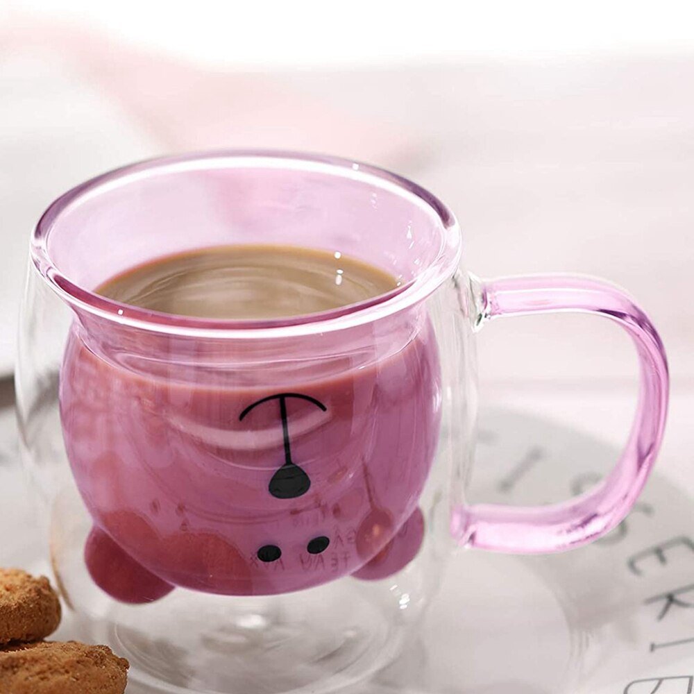 Cute Bear Double Glass Coffee Mug - Casatrail.com