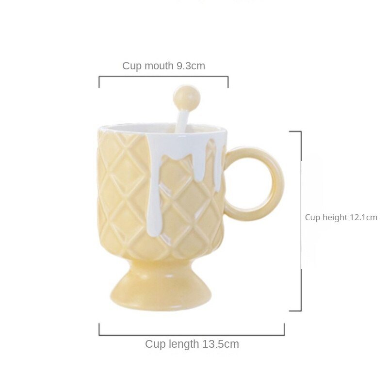 Cute Biscuit Design Coffee Cup with Saucer Set - Casatrail.com