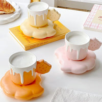 Thumbnail for Cute Biscuit Design Coffee Cup with Saucer Set - Casatrail.com