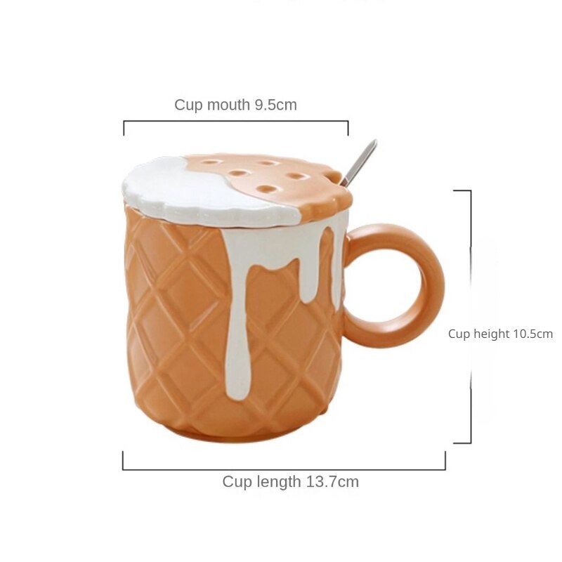 Cute Biscuit Design Coffee Cup with Saucer Set - Casatrail.com