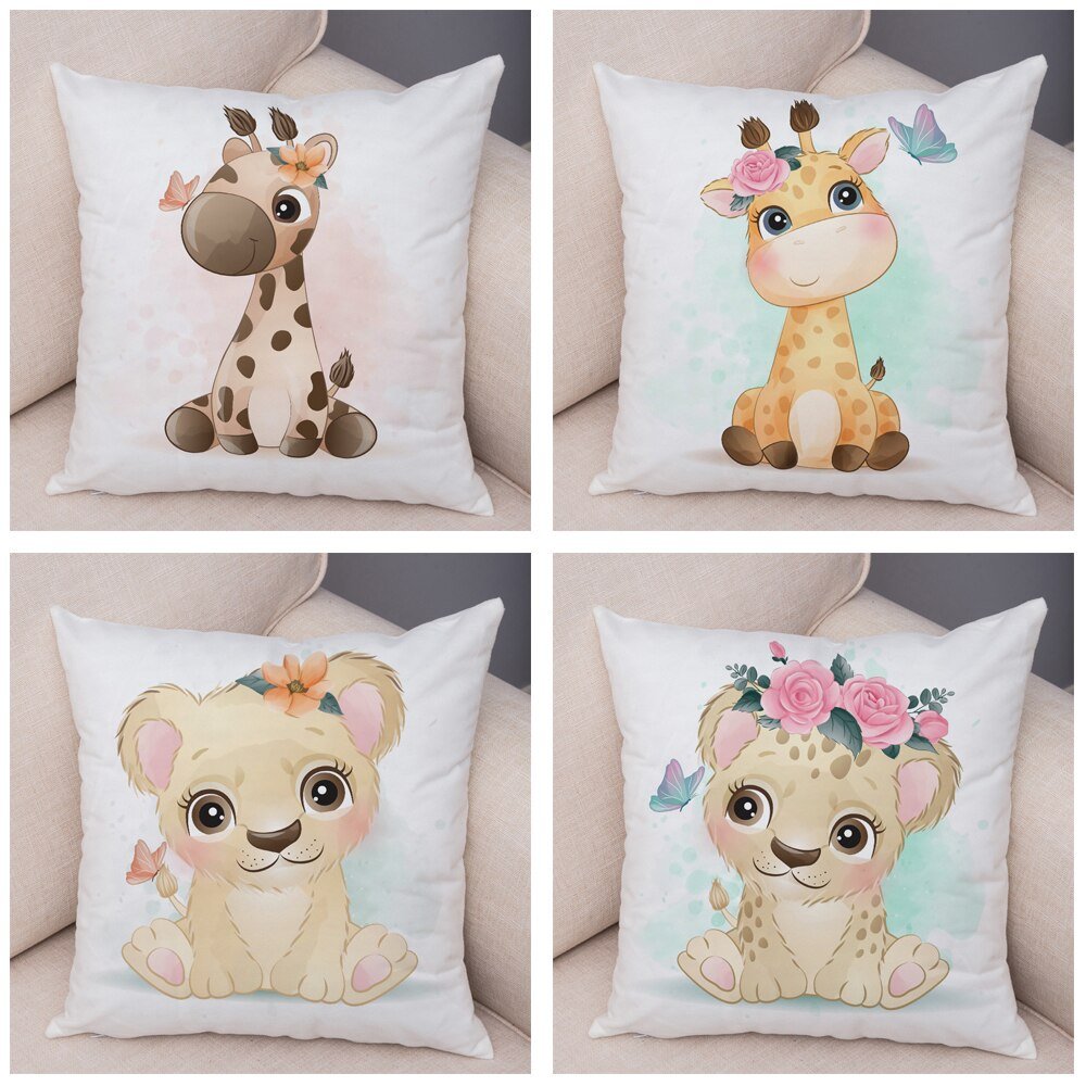 Cute Cartoon Animal Pillowcase - Decorative Cushion Cover - Casatrail.com