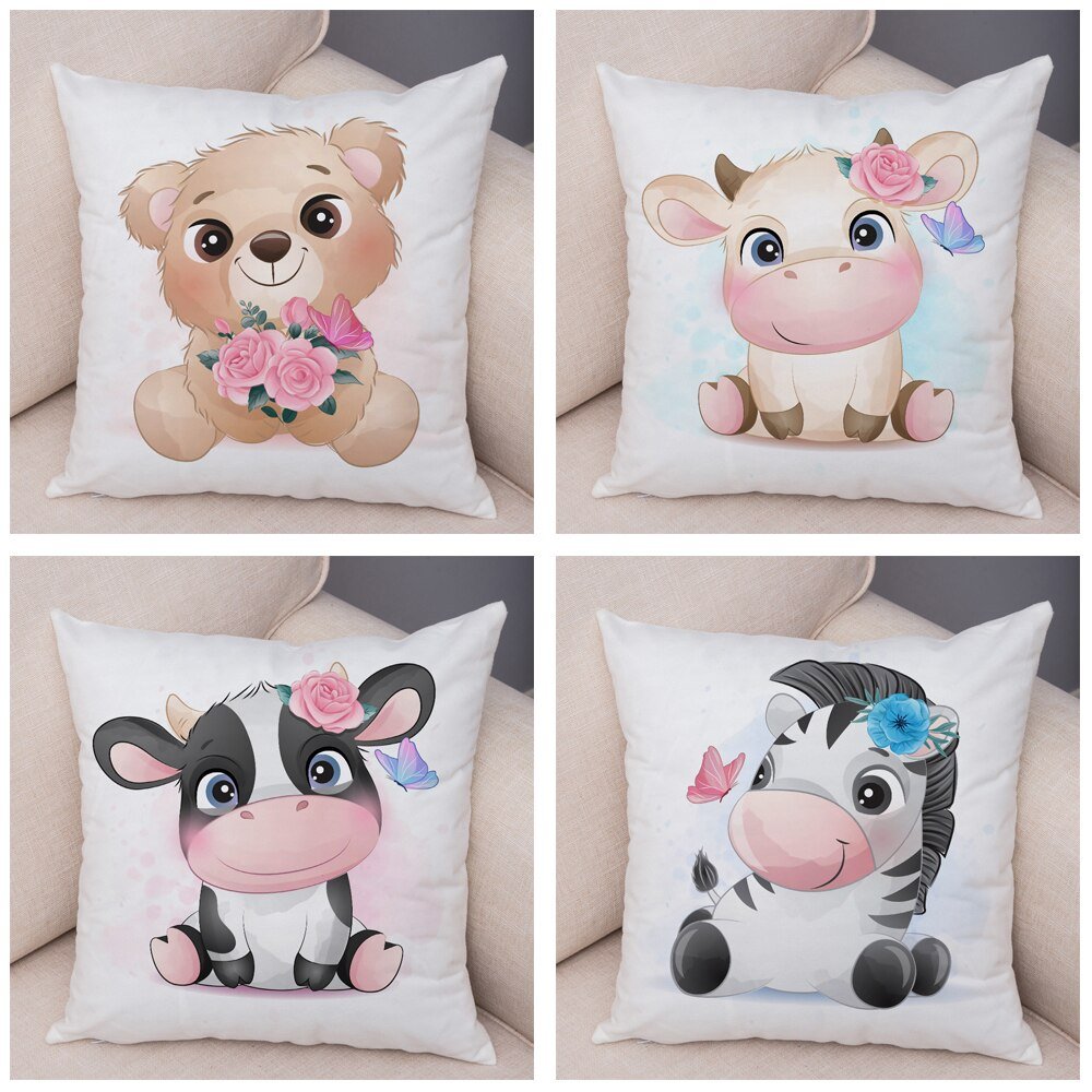 Cute Cartoon Animal Pillowcase - Decorative Cushion Cover - Casatrail.com