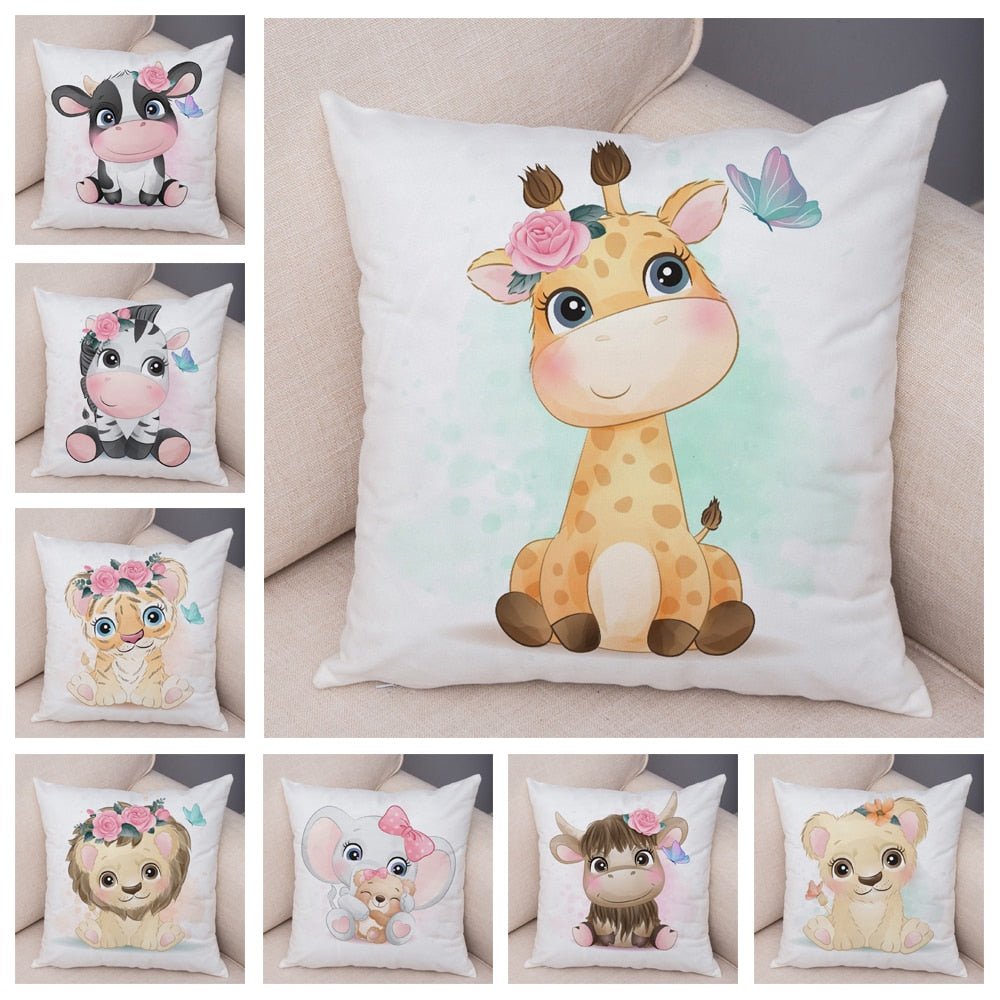 Cute Cartoon Animal Pillowcase - Decorative Cushion Cover - Casatrail.com