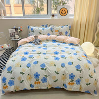 Thumbnail for Cute Cartoon Bed Linen Set: Floral Print, Full Queen Size - Casatrail.com