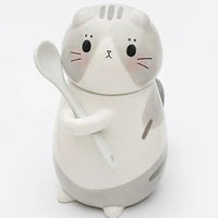 Thumbnail for Cute Cat Ceramics Coffee Mug With Spoon - Casatrail.com