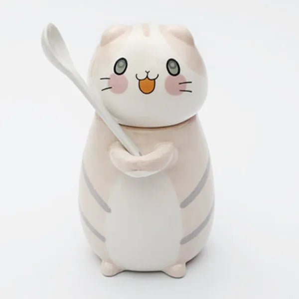 Cute Cat Ceramics Coffee Mug With Spoon - Casatrail.com