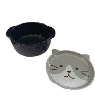 Cute Ceramic Cat Dog Noodle Bowls with Lid - Casatrail.com