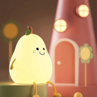 Thumbnail for Cute Fruit Night Light Silicone Pear Lamp with USB Charging - Casatrail.com