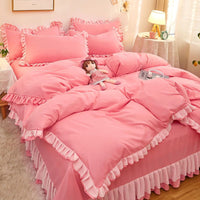 Thumbnail for Cute Pink Quilt Cover 4 - Piece Luxury Bedding Set - Casatrail.com