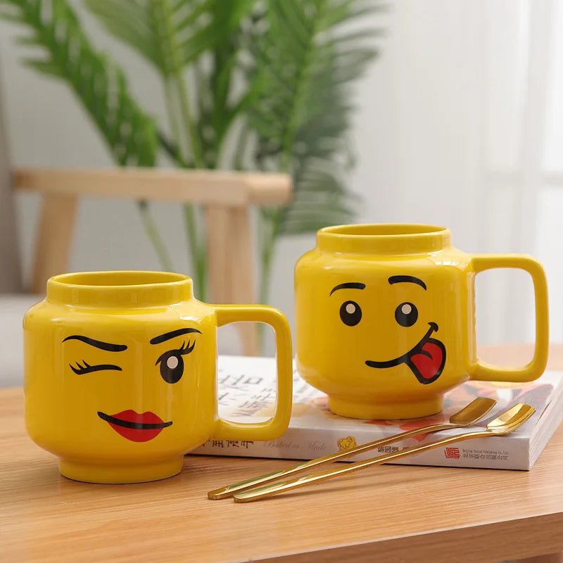 Cute Smiling Face Cartoon Coffee Mugs - Casatrail.com