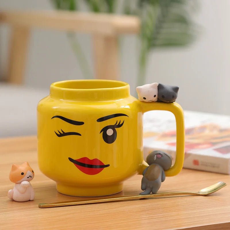 Cute Smiling Face Cartoon Coffee Mugs - Casatrail.com