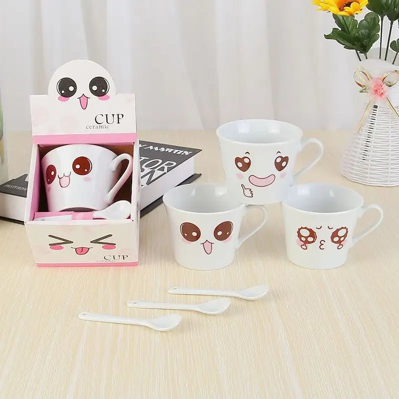 Cute Smiling Face Cartoon Coffee Mugs - Casatrail.com