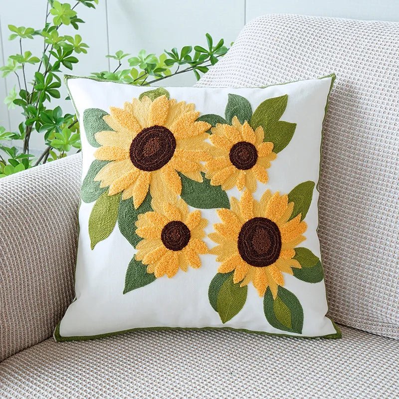 Cute Throw Pillow Cover For Sofa With Nordic Flower Design - Casatrail.com