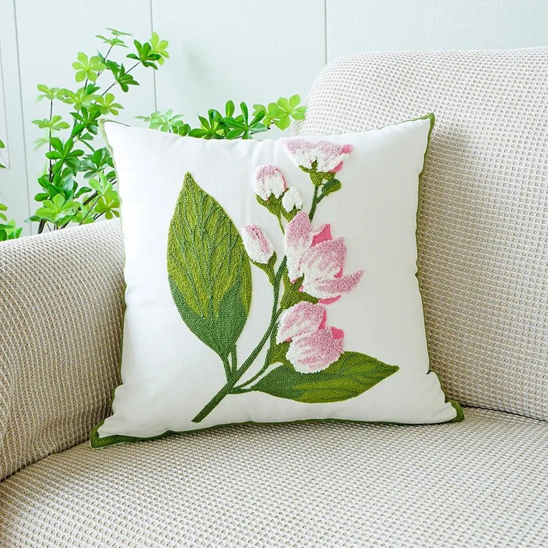 Cute Throw Pillow Cover For Sofa With Nordic Flower Design - Casatrail.com