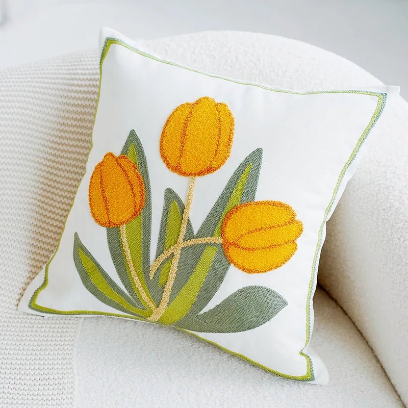 Cute Throw Pillow Cover For Sofa With Nordic Flower Design - Casatrail.com