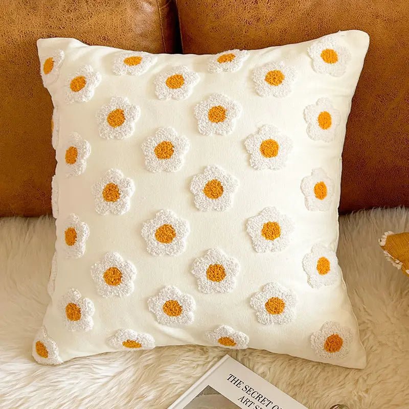 Cute Throw Pillow Cover For Sofa With Nordic Flower Design - Casatrail.com