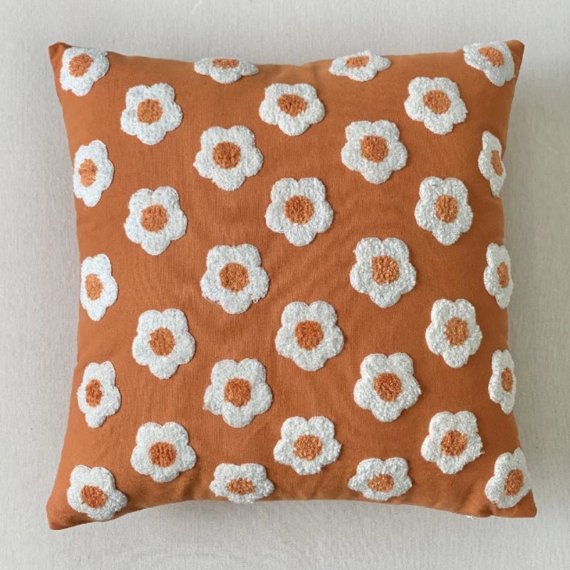 Cute Throw Pillow Cover For Sofa With Nordic Flower Design - Casatrail.com