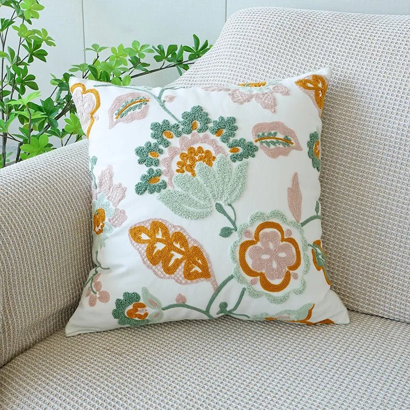 Cute Throw Pillow Cover For Sofa With Nordic Flower Design - Casatrail.com